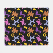 Couverture Polaire Ballons animaux de Whimsical et lettres d'amour (Devant (Horizontal))