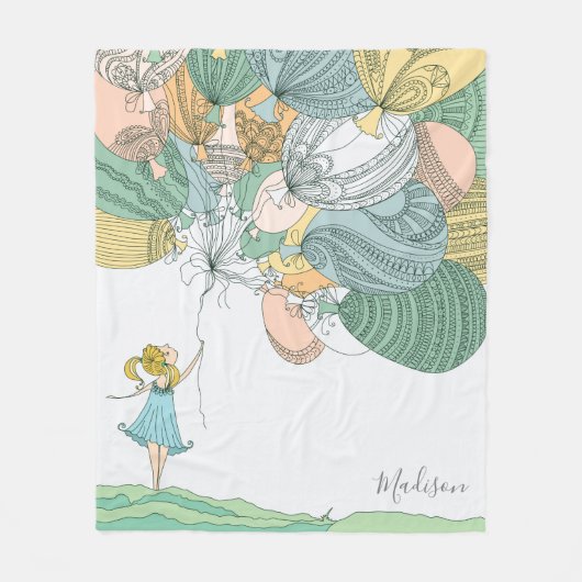 Couverture Polaire Ballons de filles Whimsical moderne mignonne Perso (Devant)