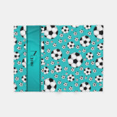 Couverture Polaire Ballons de football et rayure nommés faits sur (Devant (Horizontal))