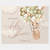 Couverture Polaire Ballons d'ours Vert Douche Or fond (Devant (Horizontal))