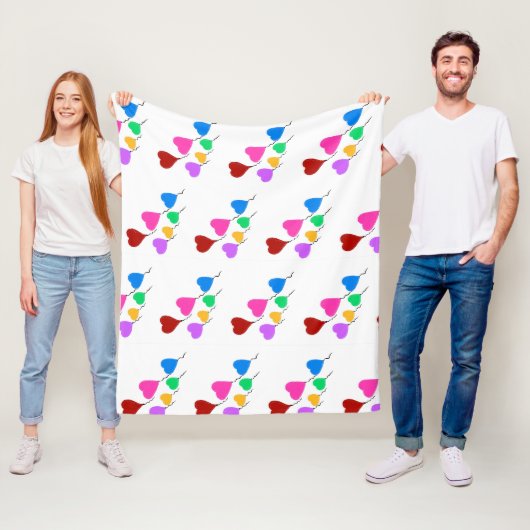 Couverture Polaire Ballons en forme de cœur (En situation)
