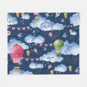 Couverture Polaire Ballons Whimsical : Motif de nuage d'aquarelle (Devant (Horizontal))