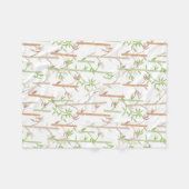 Couverture Polaire Bambou Foliage Oriental Feuilles de verdure (Devant (Horizontal))