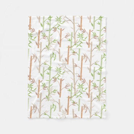 Couverture Polaire Bambou Foliage Oriental Feuilles de verdure (Devant)
