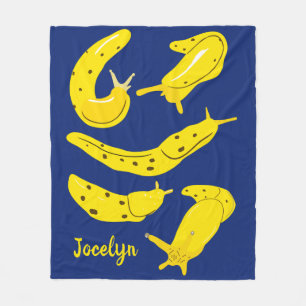 Couverture Polaire Banana Slugs Jaune et Royal Blue Personnalisé