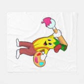 Couverture Polaire Banane en peintre avec pinceau (Devant (Horizontal))