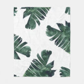 Couverture Polaire Banane Feuille aquarelle tropicale Botanique (Devant)