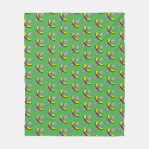 Couverture Polaire Banane Pop Art et Graphisme de Ruban Adhésif avec