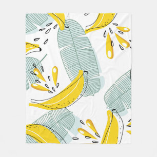 Couverture Polaire Bananes juteuses Motif Vintage