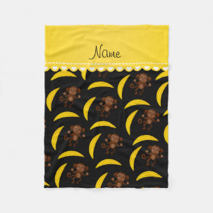 Couverture Polaire Bananes noires nommées personnalisées de singe