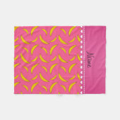 Couverture Polaire Bananes roses nommées personnalisées (Devant (Horizontal))