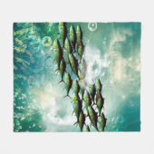 Couverture Polaire Banc merveilleux de poissons (Devant (Horizontal))