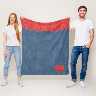 Couverture Polaire Bandana Denim Look
