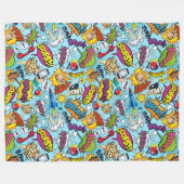 Couverture Polaire Bande dessinée colorée motif thématique (Devant (Horizontal))