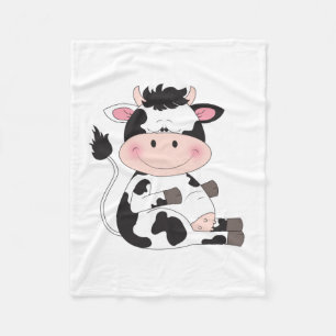 Couverture Polaire Bande dessinée mignonne de vache à bébé