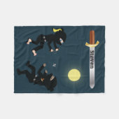 Couverture Polaire Bande dessinée Ninja nommé fait sur commande (Devant (Horizontal))