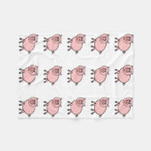 Couverture Polaire Bande dessinée rose de porc (Devant (Horizontal))