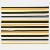 Couverture Polaire Bande noire, jaune, grise et blanche (Devant (Horizontal))