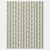 Couverture Polaire Bande verte personnalisée Doodle doré Nom de l'ani (Devant)