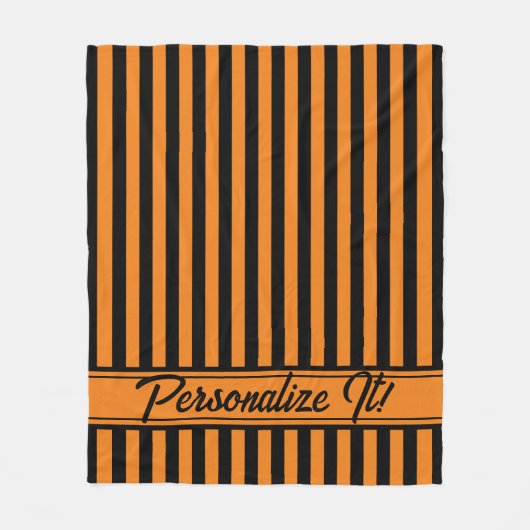 Couverture Polaire Bande verticale orange noire d'Halloween (Devant)