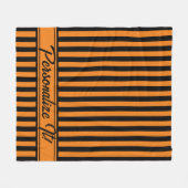 Couverture Polaire Bande verticale orange noire d'Halloween (Devant (Horizontal))