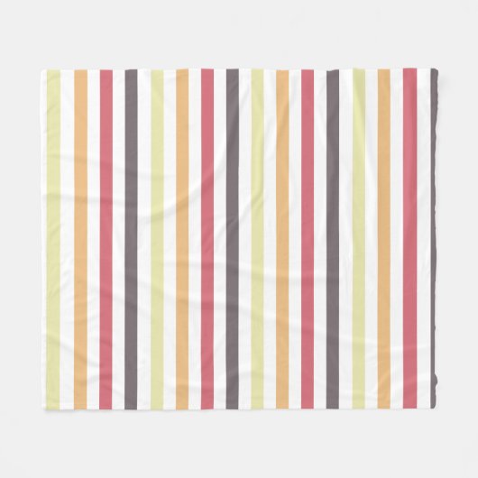 Couverture Polaire Bandes automnales jaunes oranges rouges automnales (Devant (Horizontal))