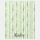 Couverture Polaire Bandes blanches vertes (Devant)