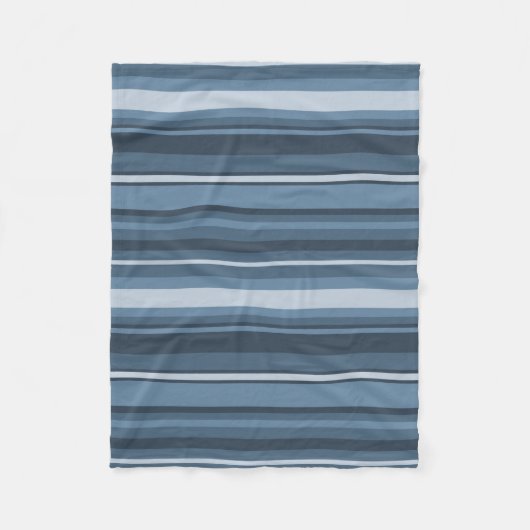 Couverture Polaire Bandes bleu gris (Devant)