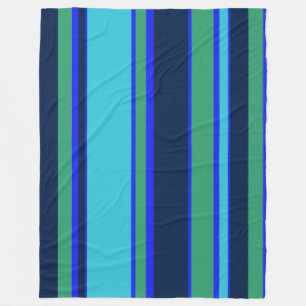 Couverture Polaire Bandes bleues et vertes