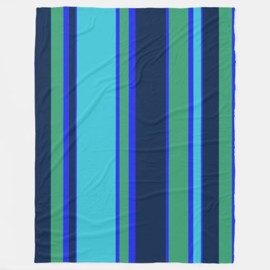 Couverture Polaire Bandes bleues et vertes (Devant)