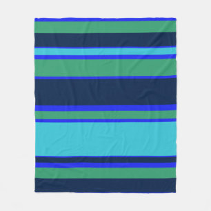 Couverture Polaire Bandes bleues et vertes