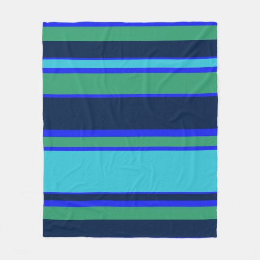Couverture Polaire Bandes bleues et vertes (Devant)