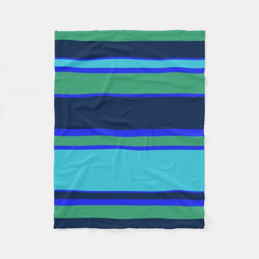 Couverture Polaire Bandes bleues et vertes (Devant)
