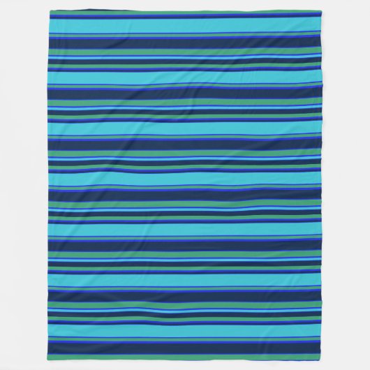 Couverture Polaire Bandes bleues et vertes (Devant)