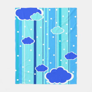 Couverture Polaire bandes bleues nuages points