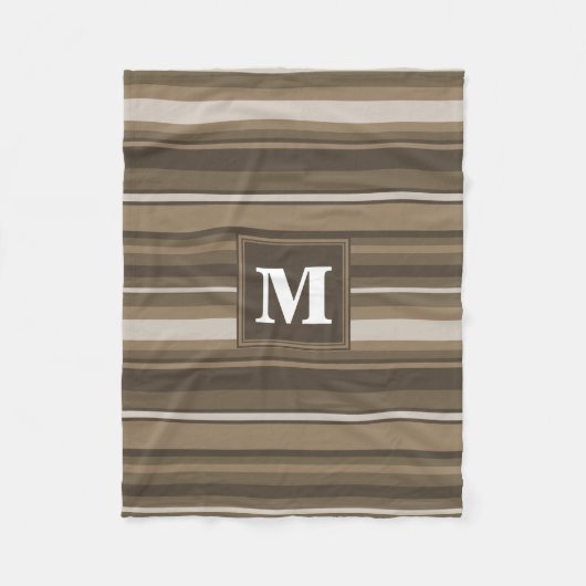 Couverture Polaire Bandes Brown (Devant)