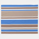 Couverture Polaire Bandes Brown et bleues (Devant (Horizontal))