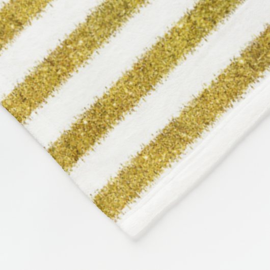 Couverture Polaire Bandes chic or et blanc (Coin)