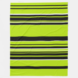 Couverture Polaire Bandes complexes - Vert citron