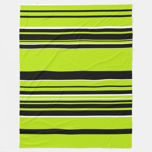 Couverture Polaire Bandes complexes - Vert citron (Devant)