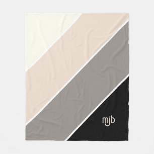 Couverture Polaire Bandes de blocs de couleurs simples et modernes av