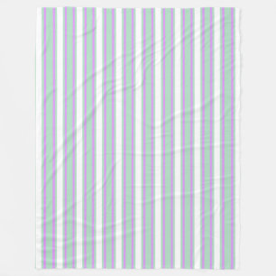 Couverture Polaire Bandes de bonbons à la menthe et au lilas