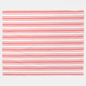 Couverture Polaire Bandes de bonbons corail et blanc (Devant (Horizontal))
