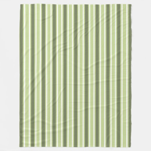 Couverture Polaire Bandes de bonbons d'olive et blanc (Devant)