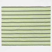 Couverture Polaire Bandes de bonbons d'olive et blanc (Devant (Horizontal))