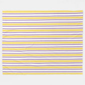 Couverture Polaire Bandes de bonbons jaunes, violets et blancs (Devant (Horizontal))