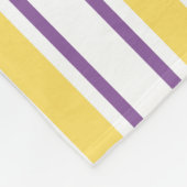 Couverture Polaire Bandes de bonbons jaunes, violets et blancs (Coin)
