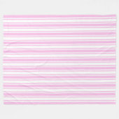 Couverture Polaire Bandes de bonbons rose clair et blanc (Devant (Horizontal))