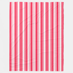Couverture Polaire Bandes de bonbons rouges et blancs