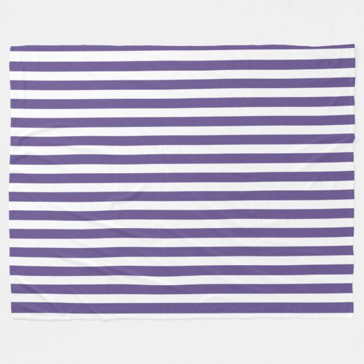 Couverture Polaire Bandes de bonbons ultra violettes et blanches (Devant (Horizontal))